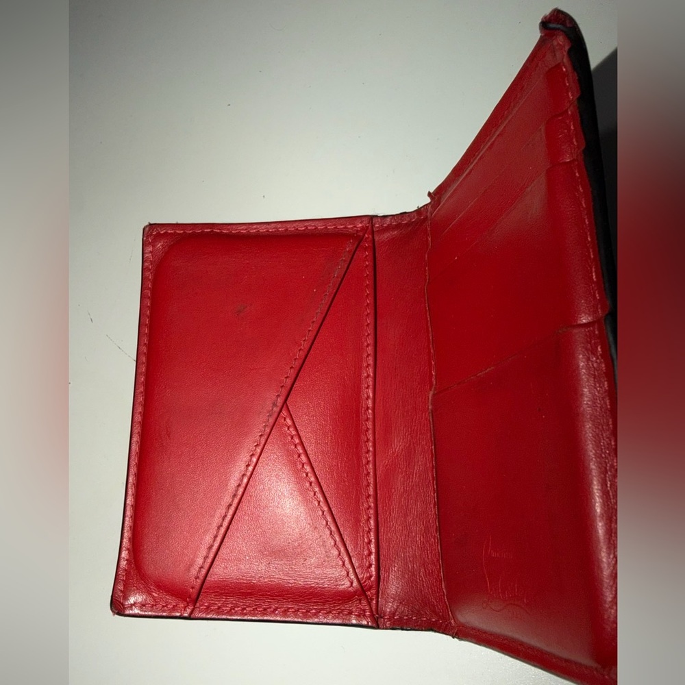 Christian Louboutin Black Embossed Dot Leather Card Holder/ wallet - Picture 3 of 6